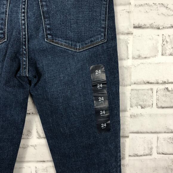 J Crew Factory 9" Mid Rise Skinny Jeans Button Fly Sz 24 NEW - Picture 6 of 10